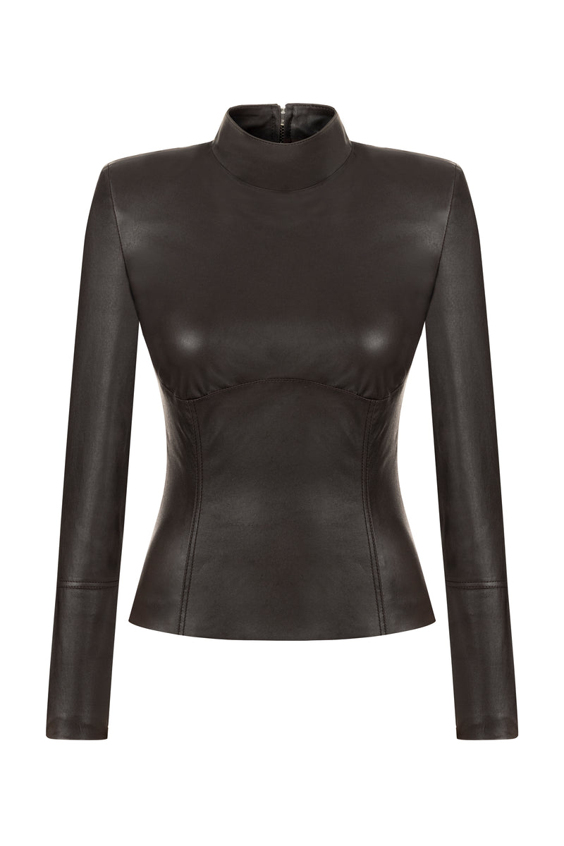 Adrienne Leather Top