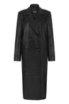 Elodie Croc Effect Leather Trenchcoat