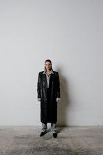 Elodie Croc Effect Leather Trenchcoat