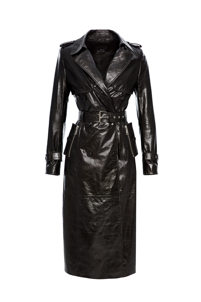 Cleo Leather Trench Coat