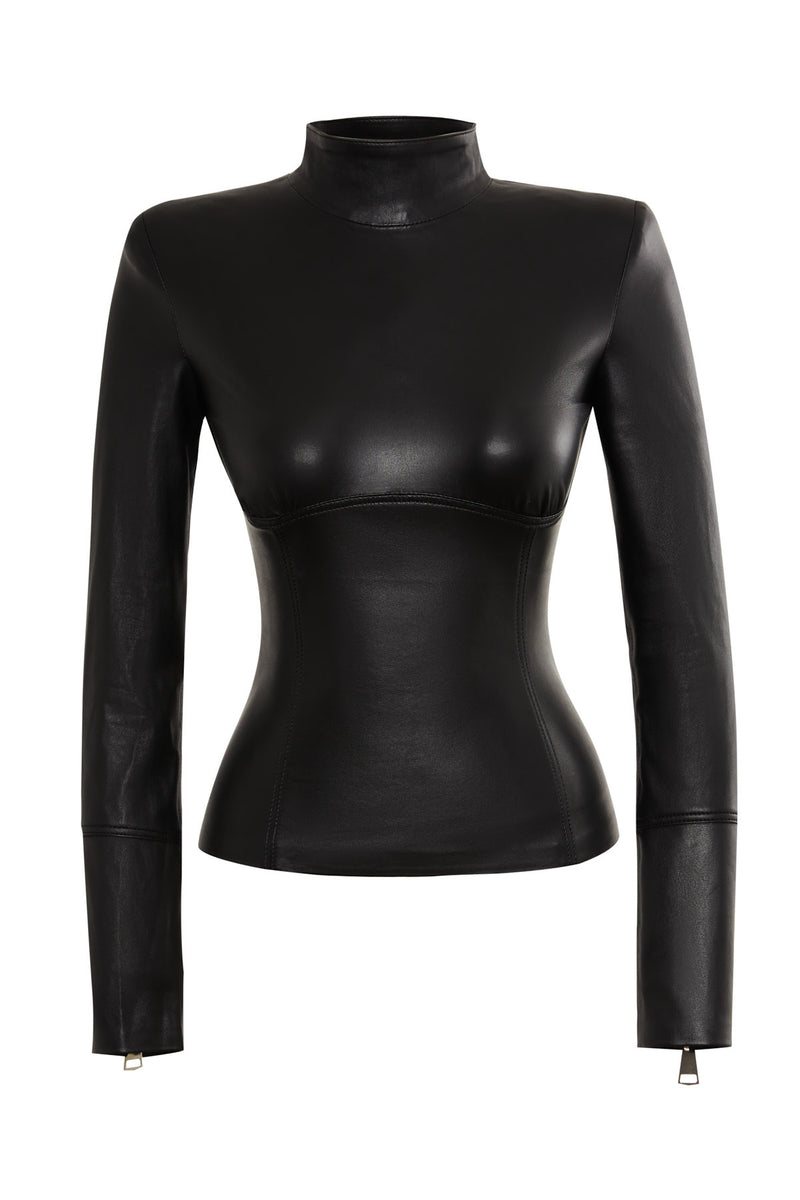 Adrienne Leather Top
